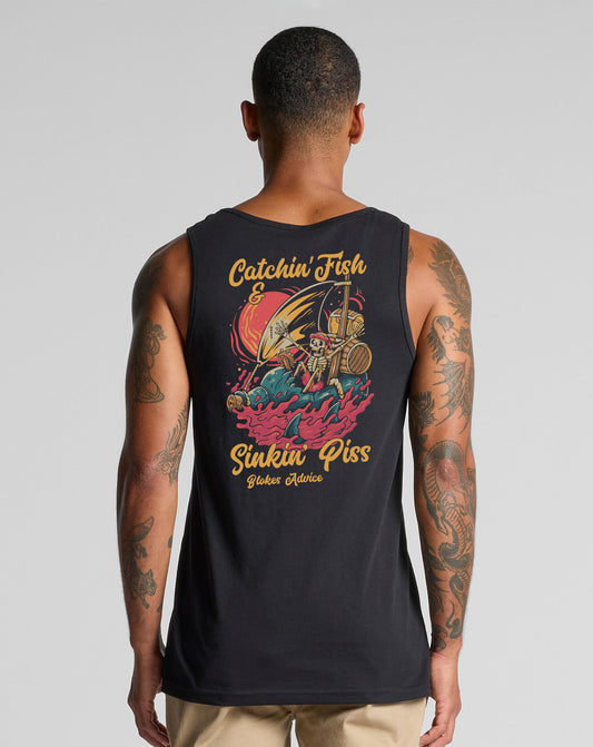 Catchin' Fish Singlet - Black